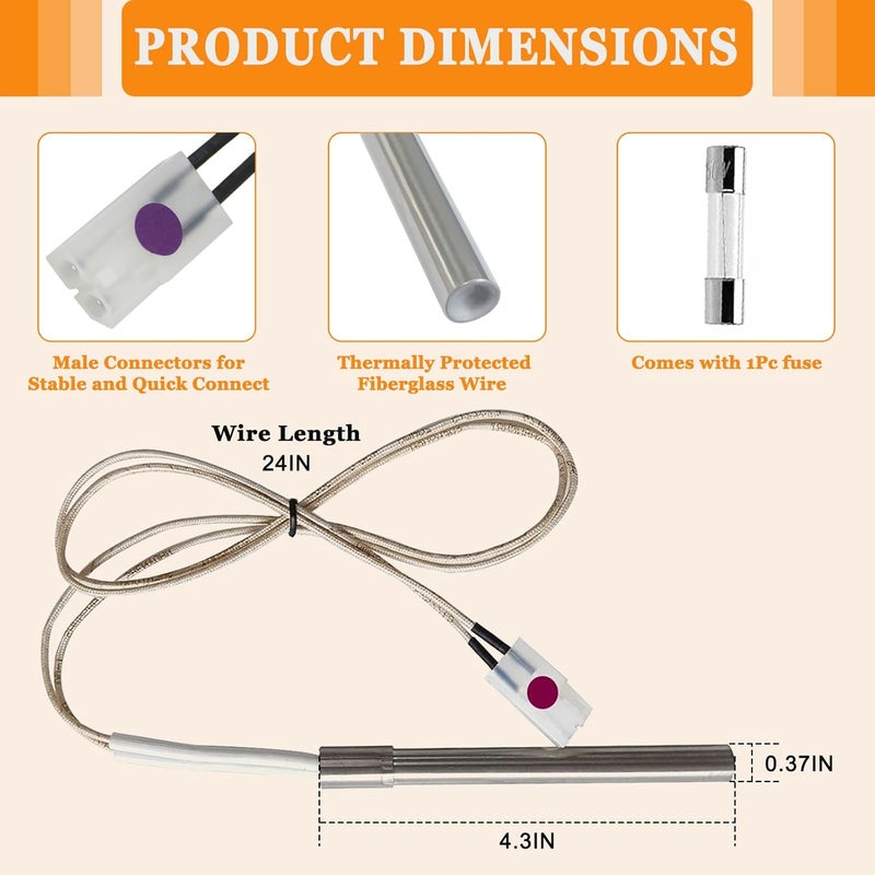 FCCUM Replacement Parts Hot Igniter Kit, Compatible with Pit boss Pellet Grill and Camp Pellet Grill, igniter Comes with one Fuses - Image 3